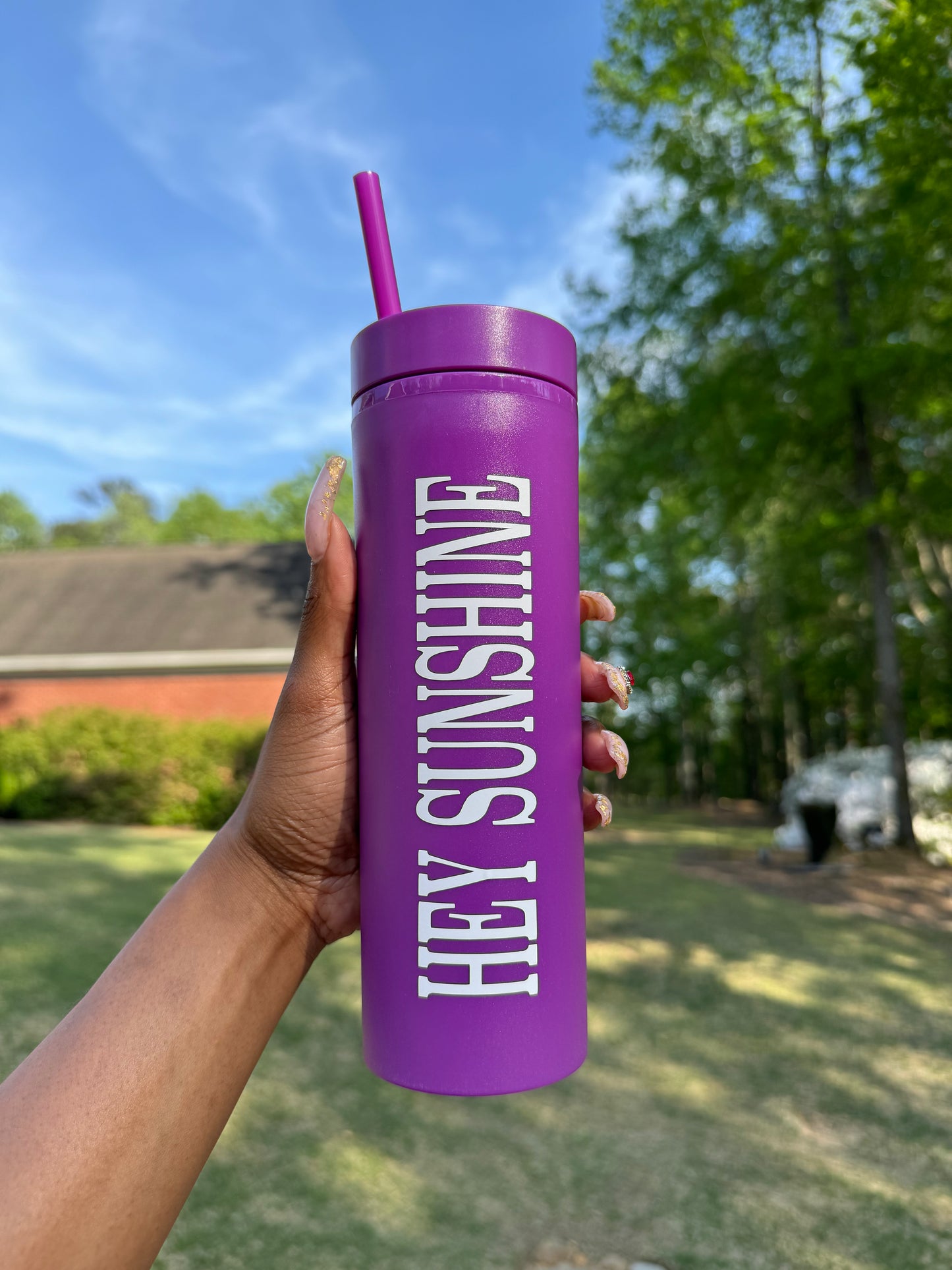 HEY SUNSHINE TUMBLER (PURPLE)